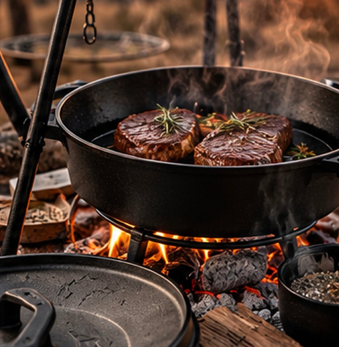 Premium cooking at sunset