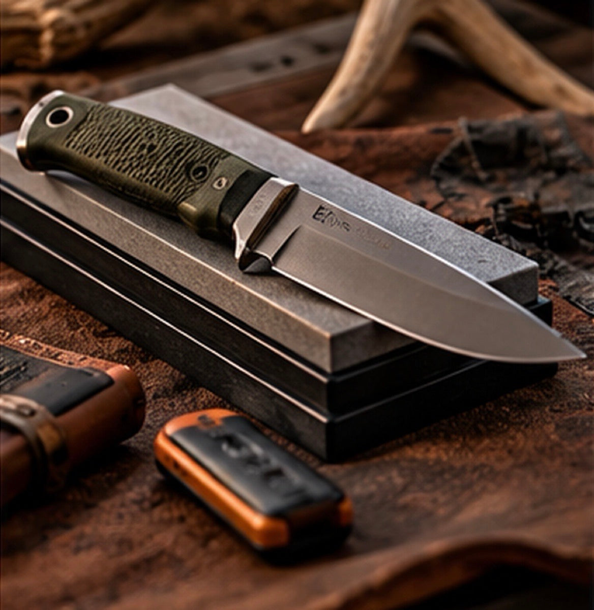 Sharpening tools at sunset