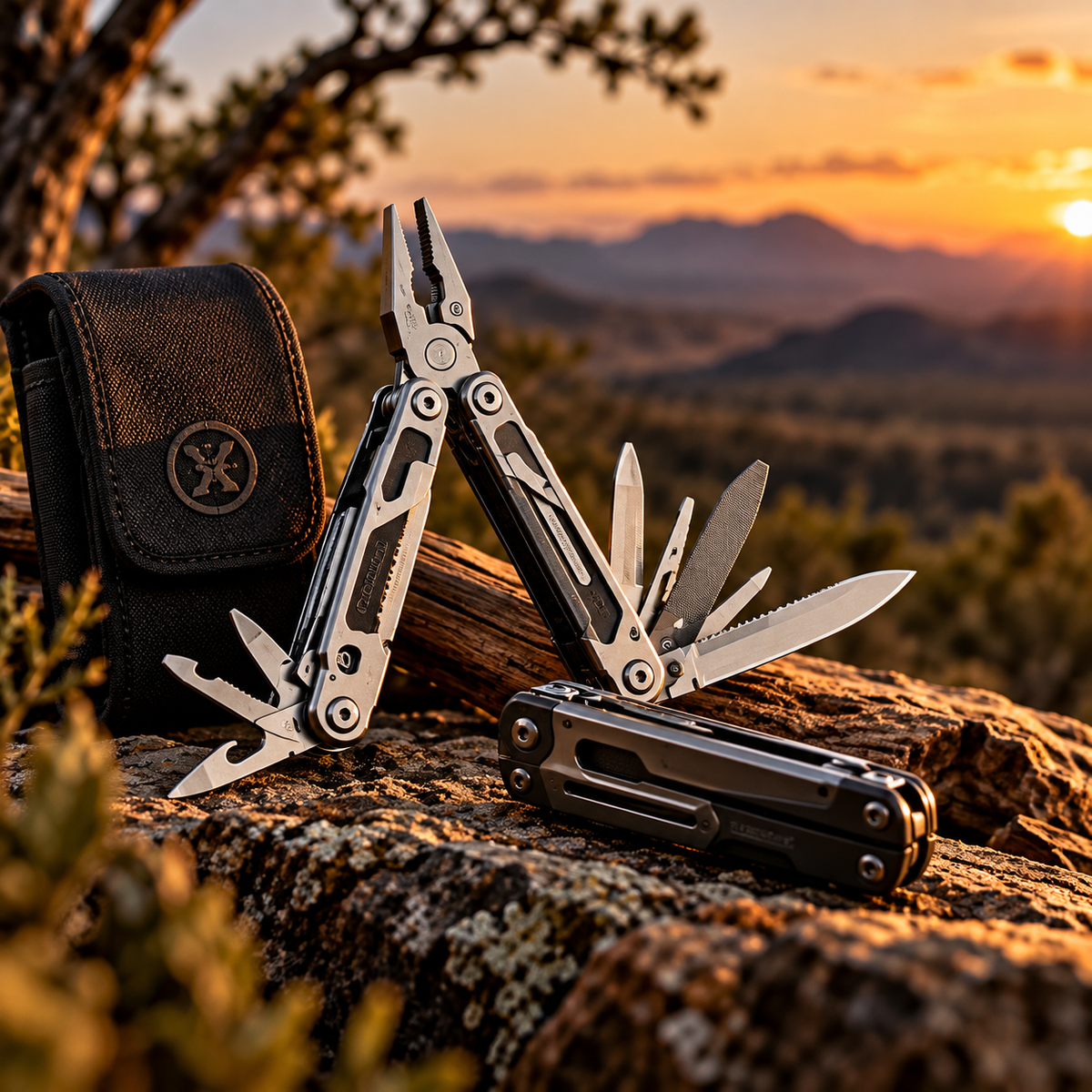 Multi-tool at sunset
