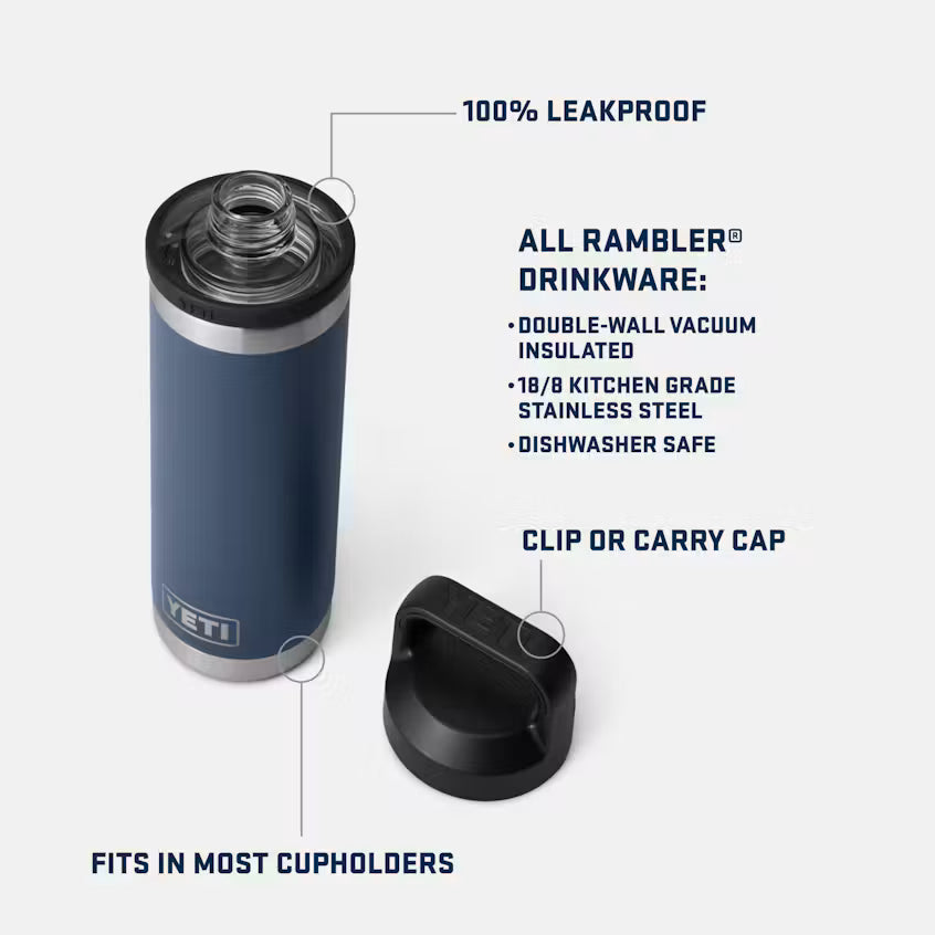 YETI Rambler 18oz Bottle with Chug Cap in Navy, alternate view