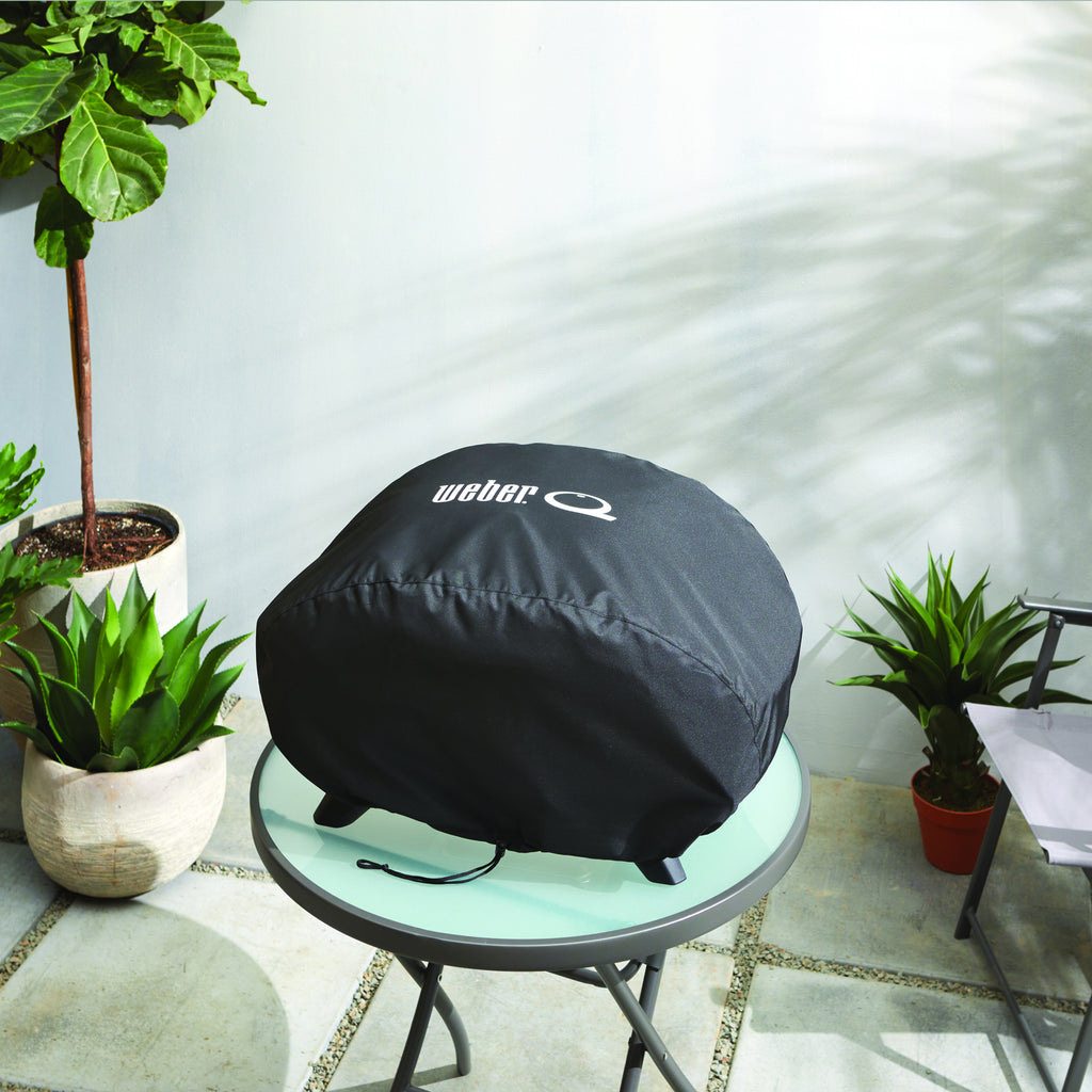 Weber Q cover in use