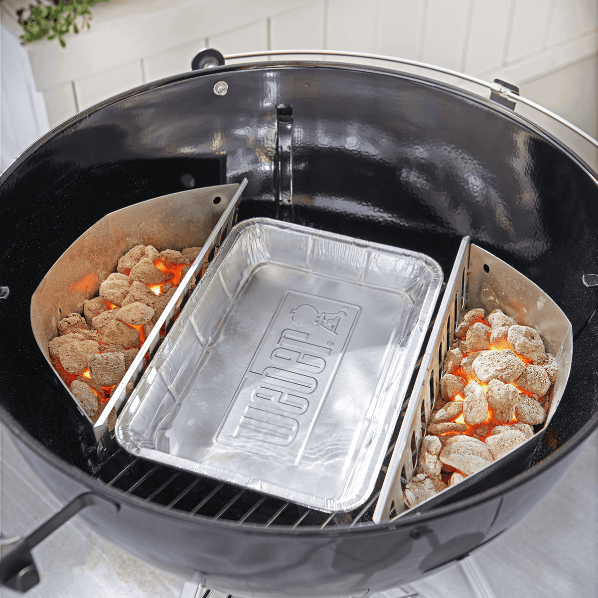 Weber Drip Pan in use
