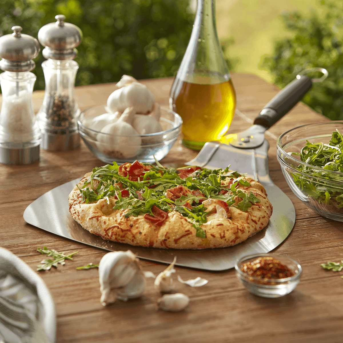 Weber Pizza Paddle in use