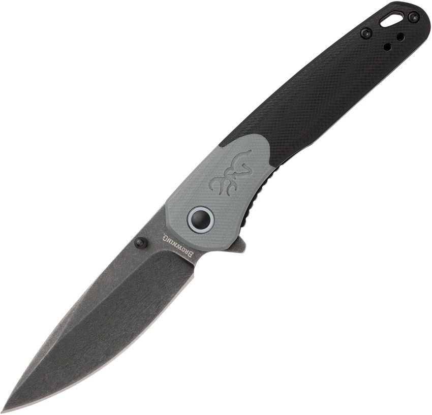 Browning Cedar Flipper Folder, D2, Black Stonewash