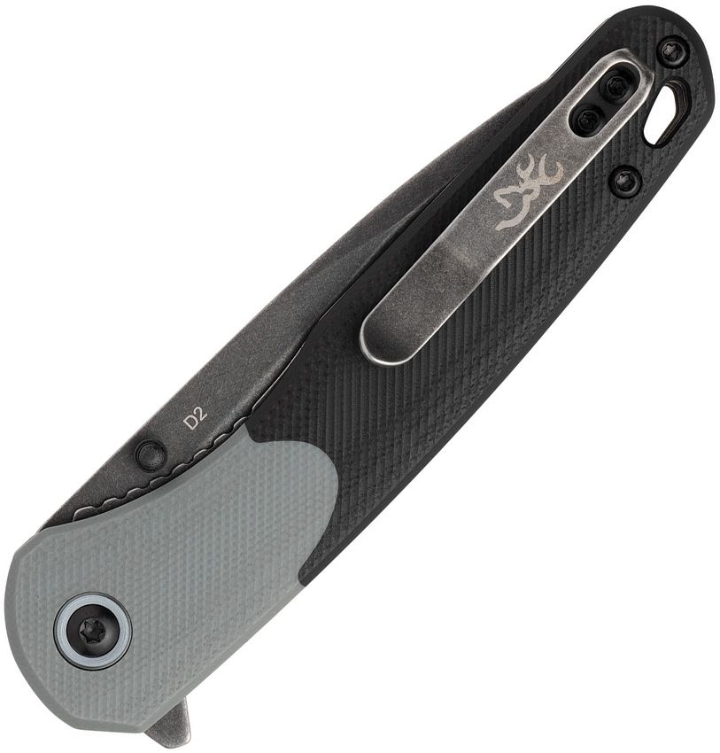 Browning Cedar Flipper Folder, D2, Black Stonewash — view 2
