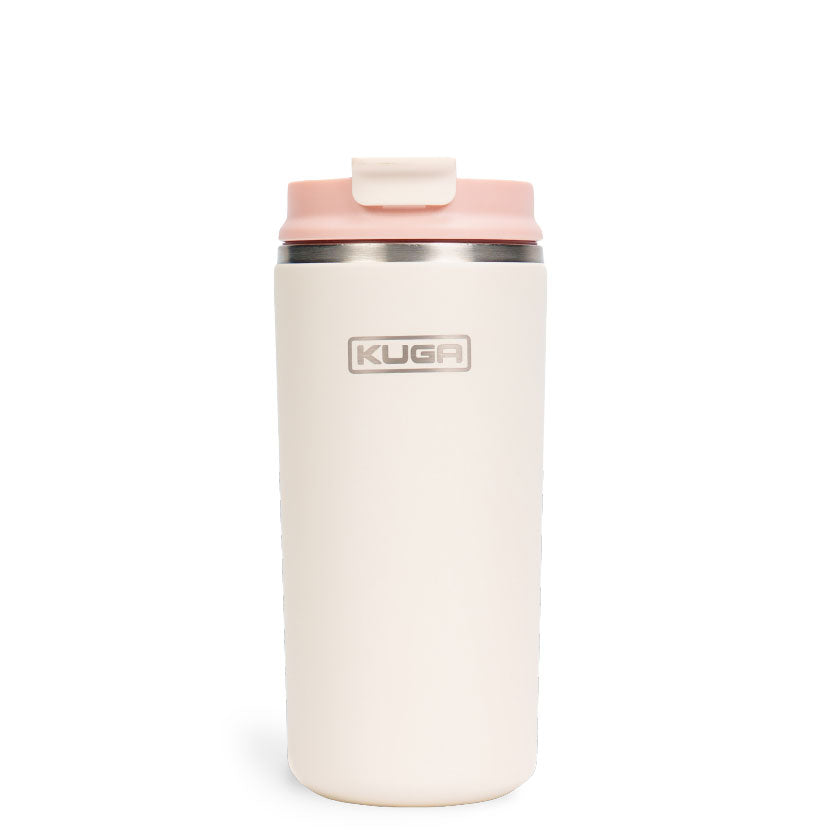 Kuga Roamer 354ml insulated travel mug in Cream, front view