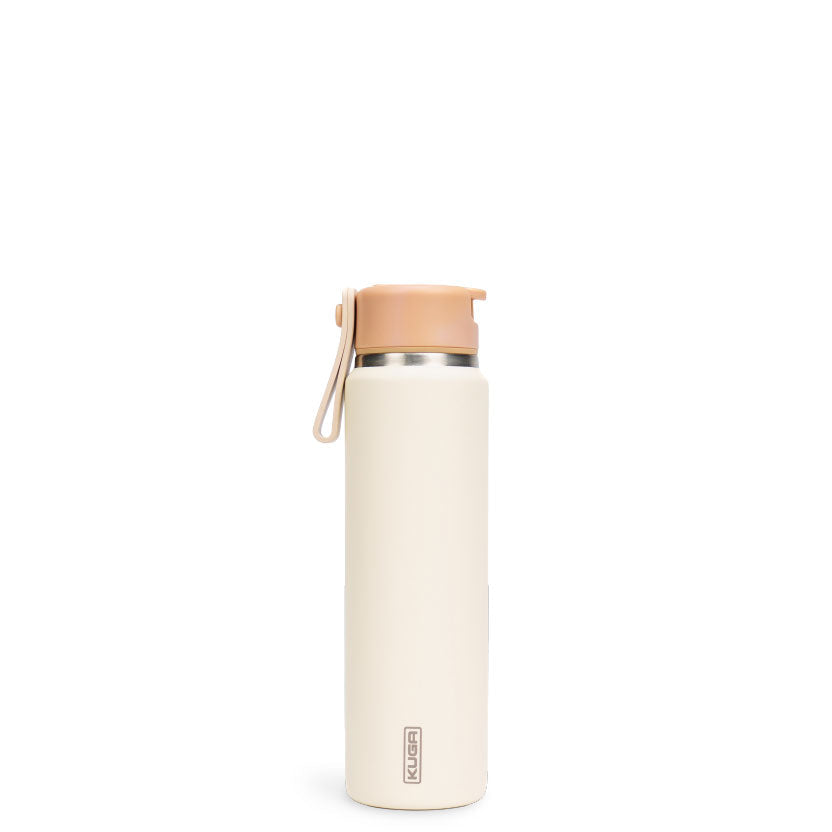 Kuga Pocket Flask 266ml insulated in Buttercream, front view