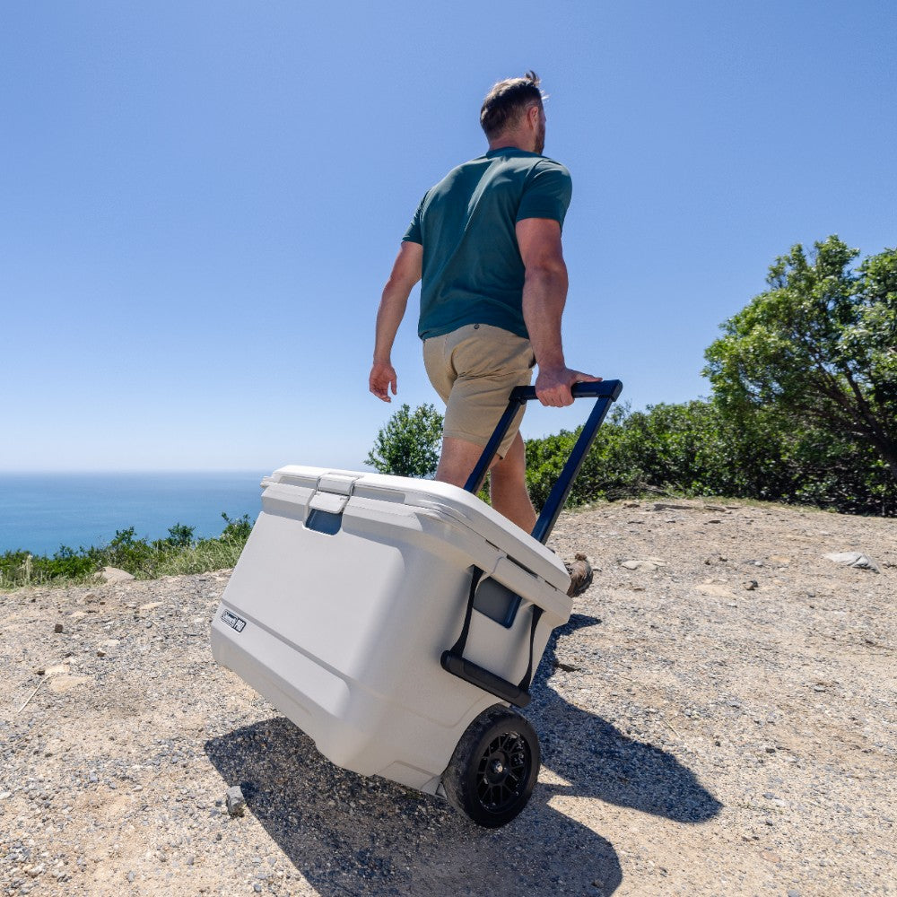 Coleman Pro Series 55QT wheeled cooler open