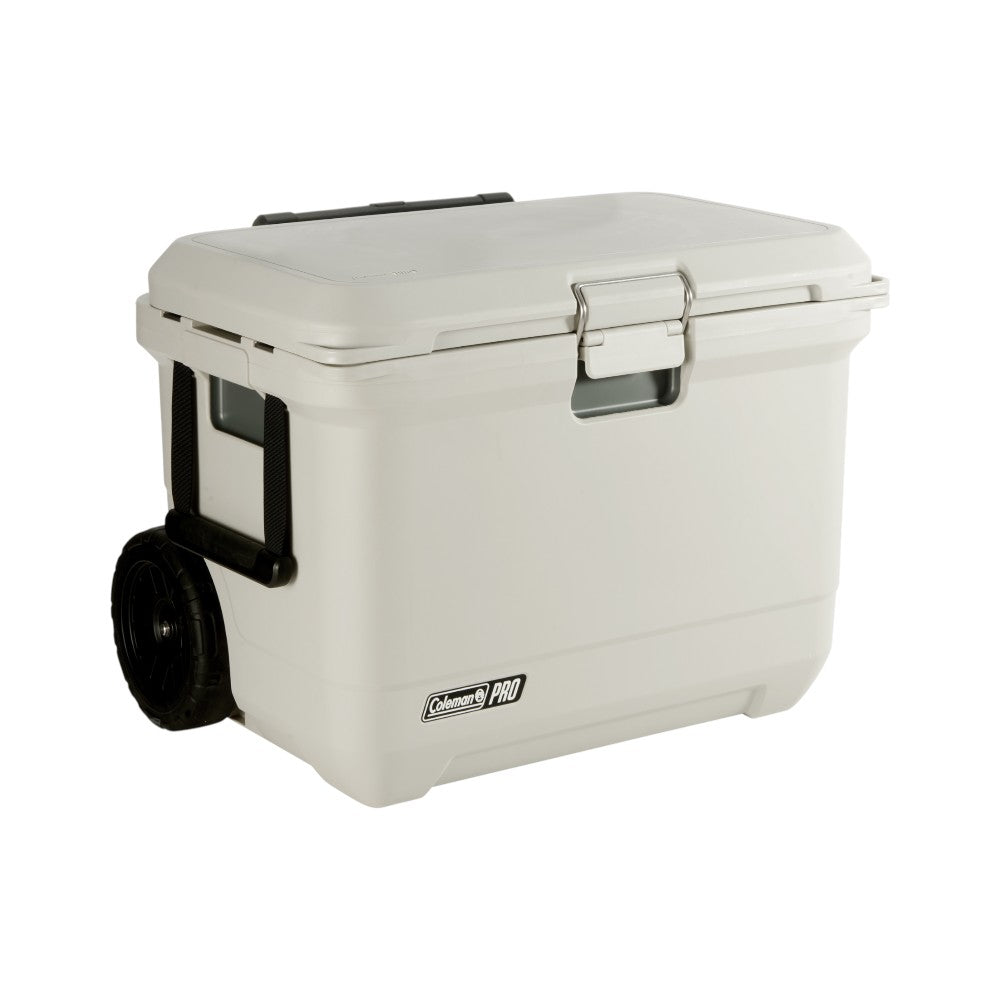 Coleman Pro Series 55QT wheeled cooler detail