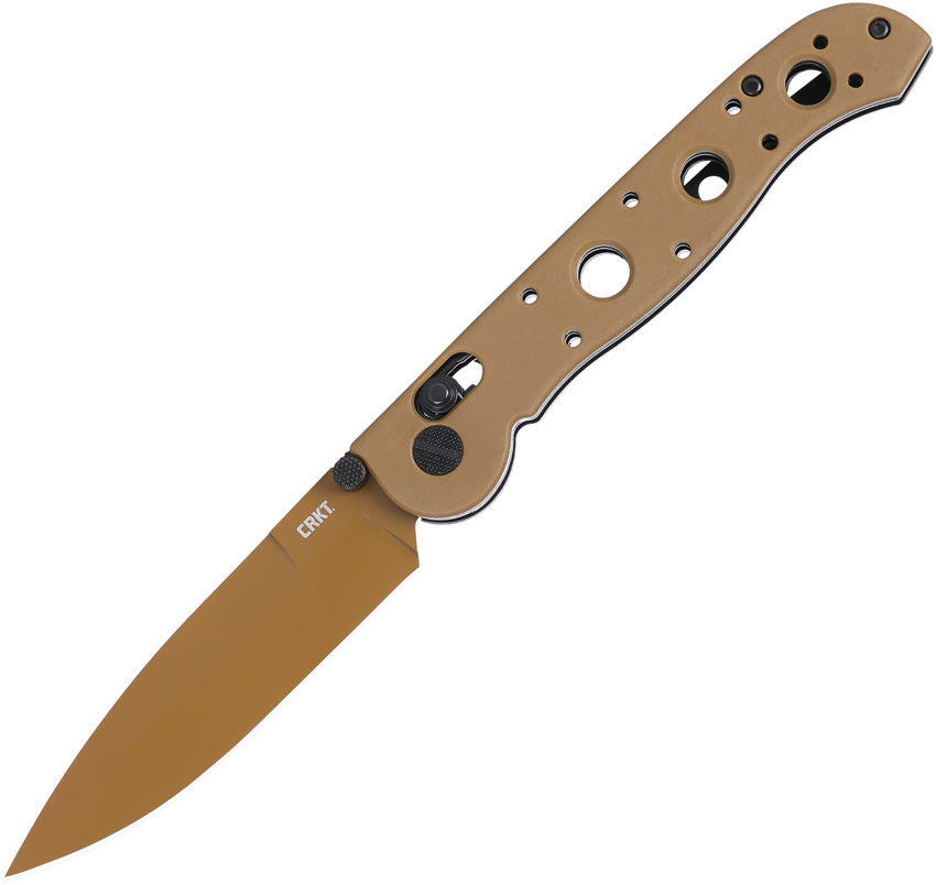 CRKT M16-03XD spear point folding knife in coyote tan
