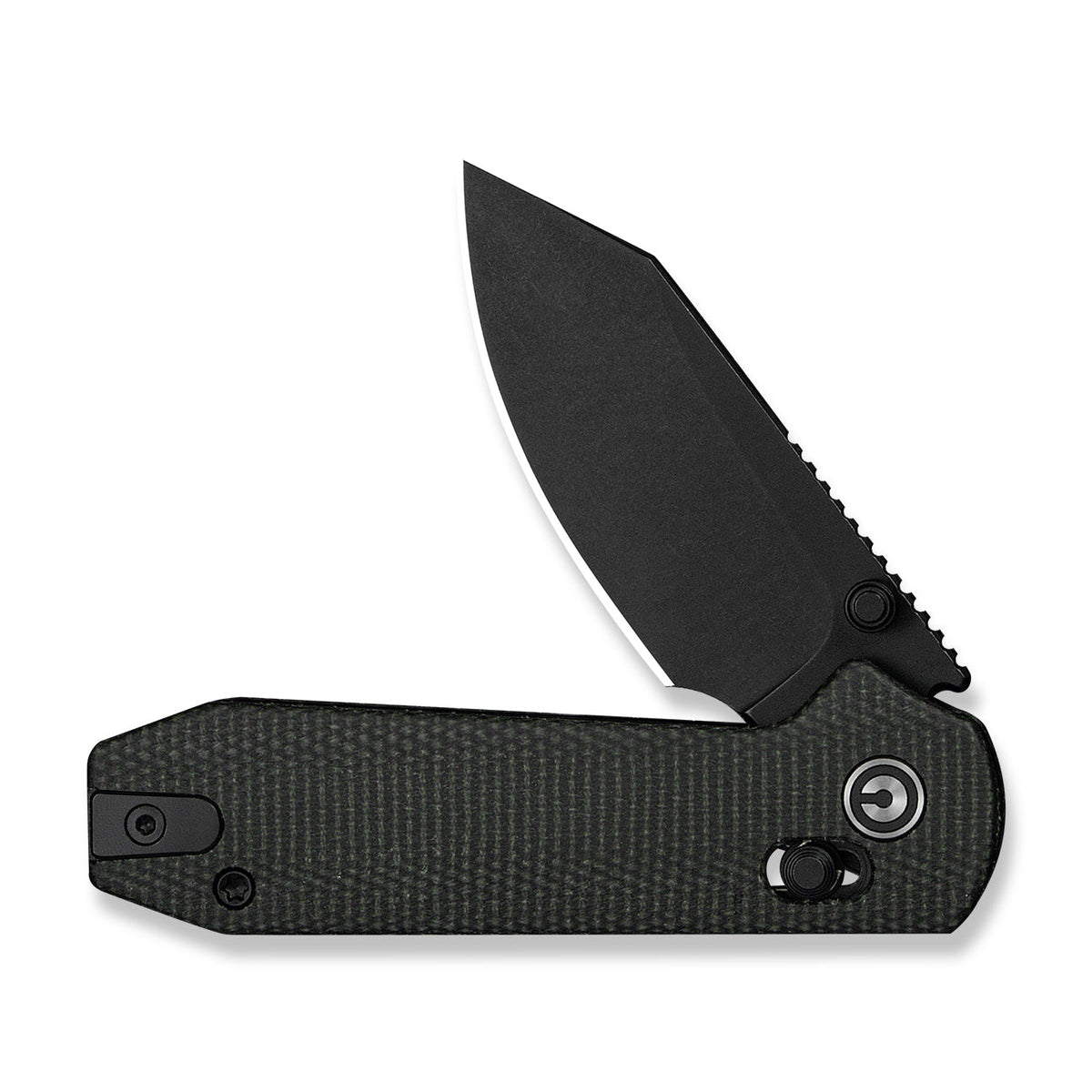 CIVIVI Lil Yonder crossbar lock knife, Dark Green Canvas Micarta, view 3