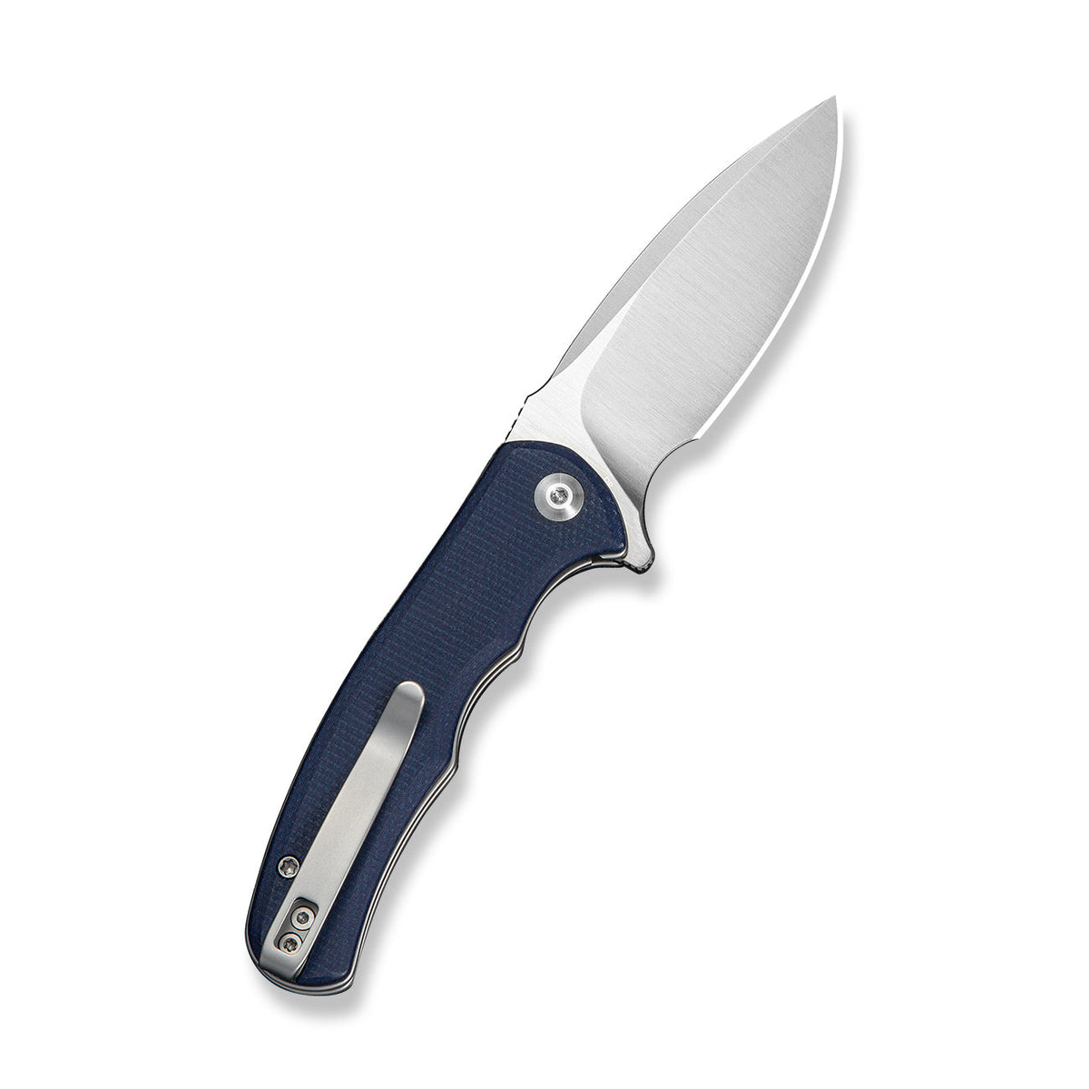 CIVIVI Mini Praxis flipper knife, blue canvas Micarta, view 2