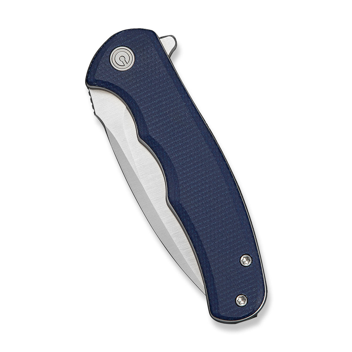 CIVIVI Mini Praxis flipper knife, blue canvas Micarta, view 4