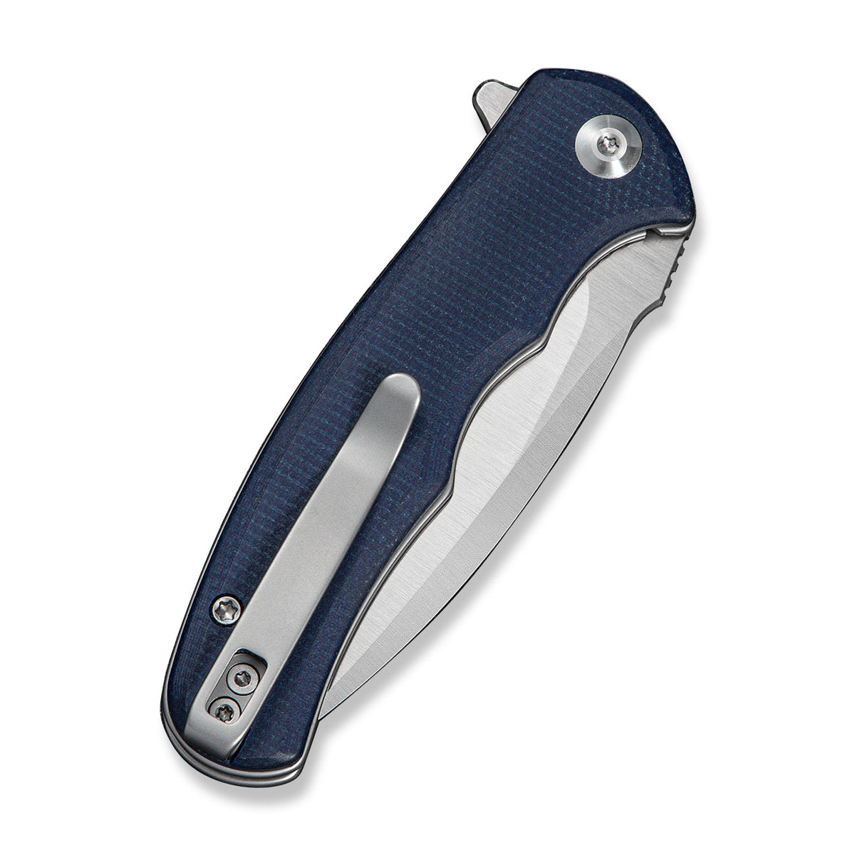CIVIVI Mini Praxis flipper knife, blue canvas Micarta, view 5