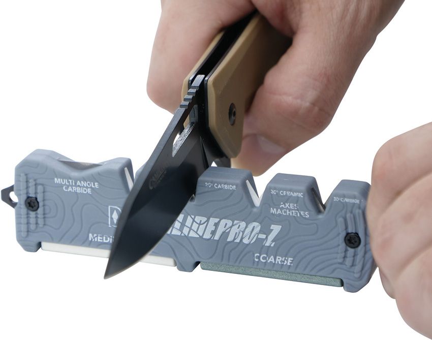 DMT GlidePro-Z sharpening a knife blade