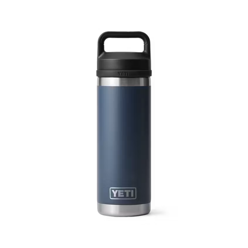 YETI Rambler 18oz Bottle with Chug Cap in Navy, insulated stainless steel bottle