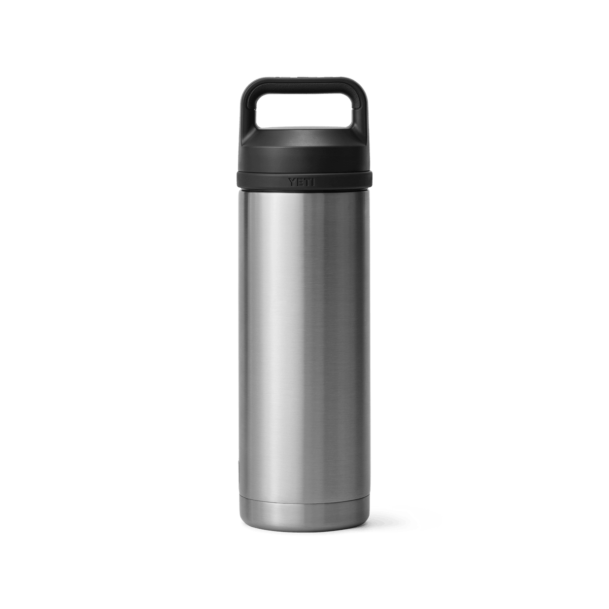 YETI Rambler 18oz Bottle with Chug Cap in Stainless Steel, front view