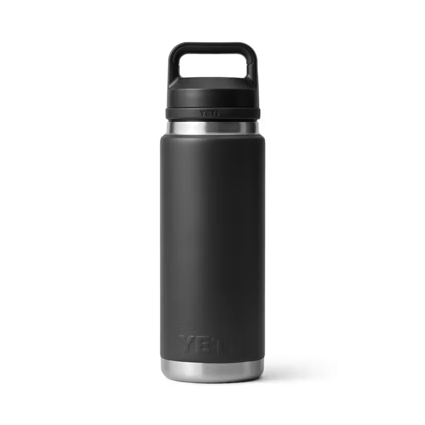YETI Rambler 26oz Bottle with Chug Cap in Black, rear view