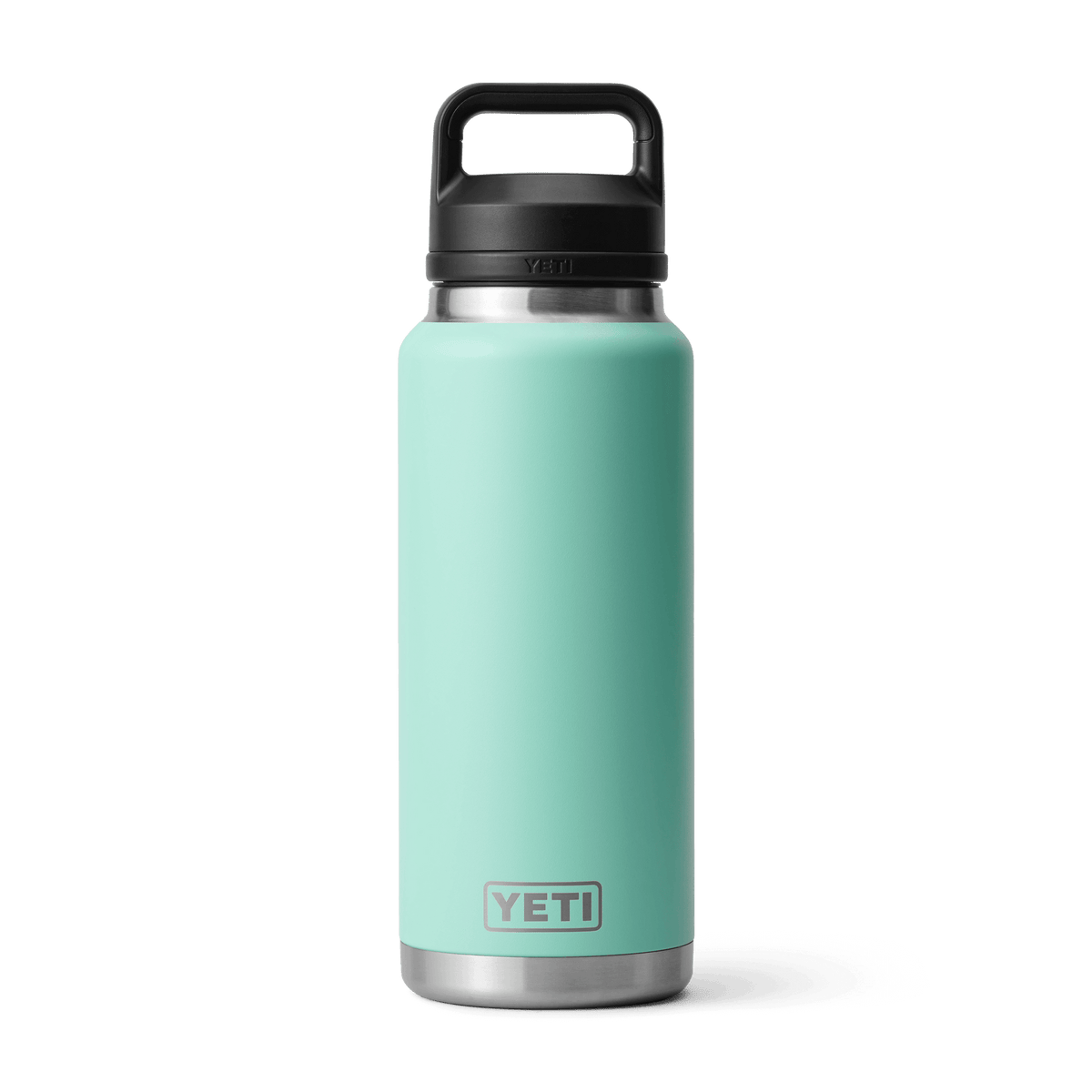YETI Rambler 36oz (1L) Bottle with Chug Cap in Seafoam, front view
