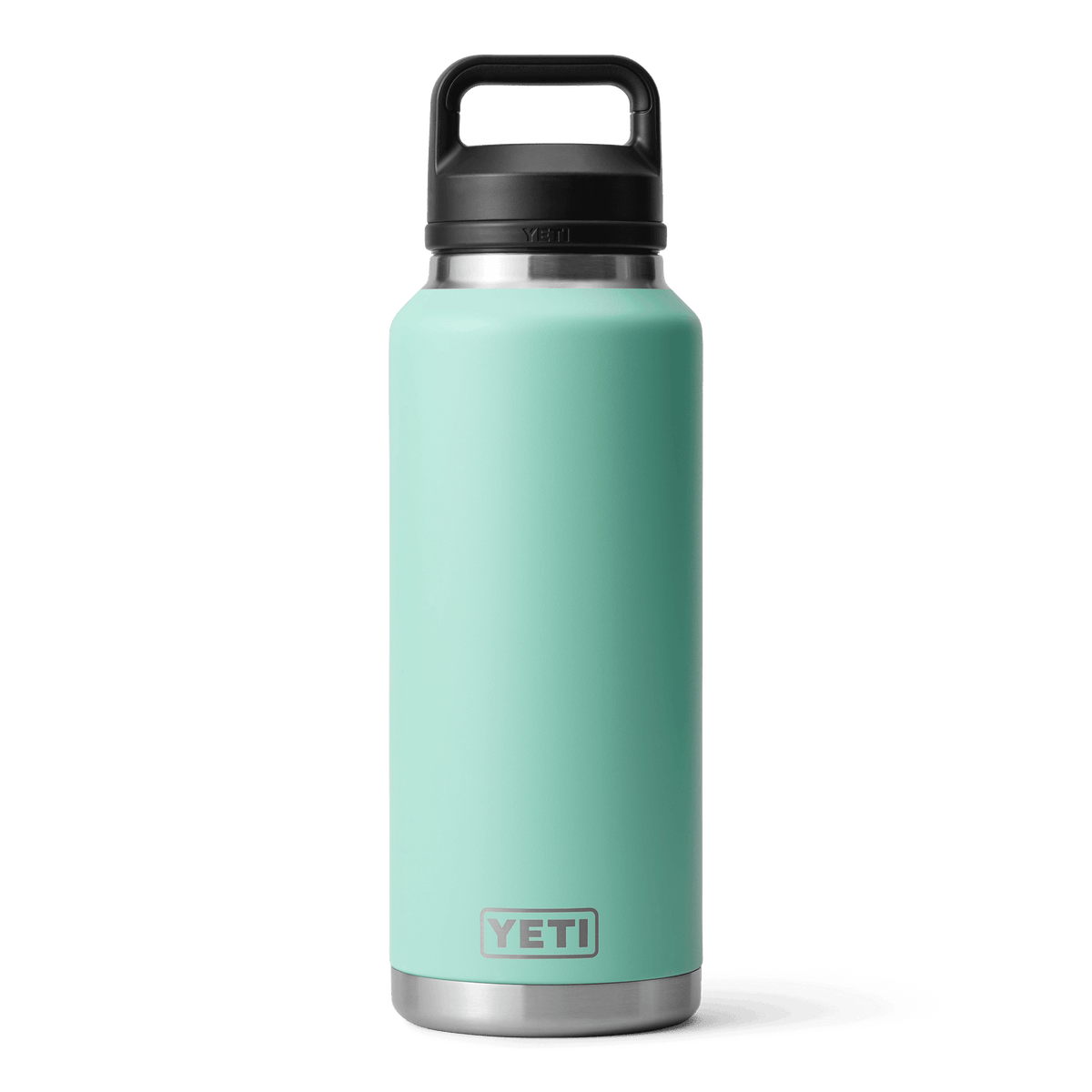 YETI Rambler 46oz (1.36L) Bottle with Chug Cap in Seafoam, front view