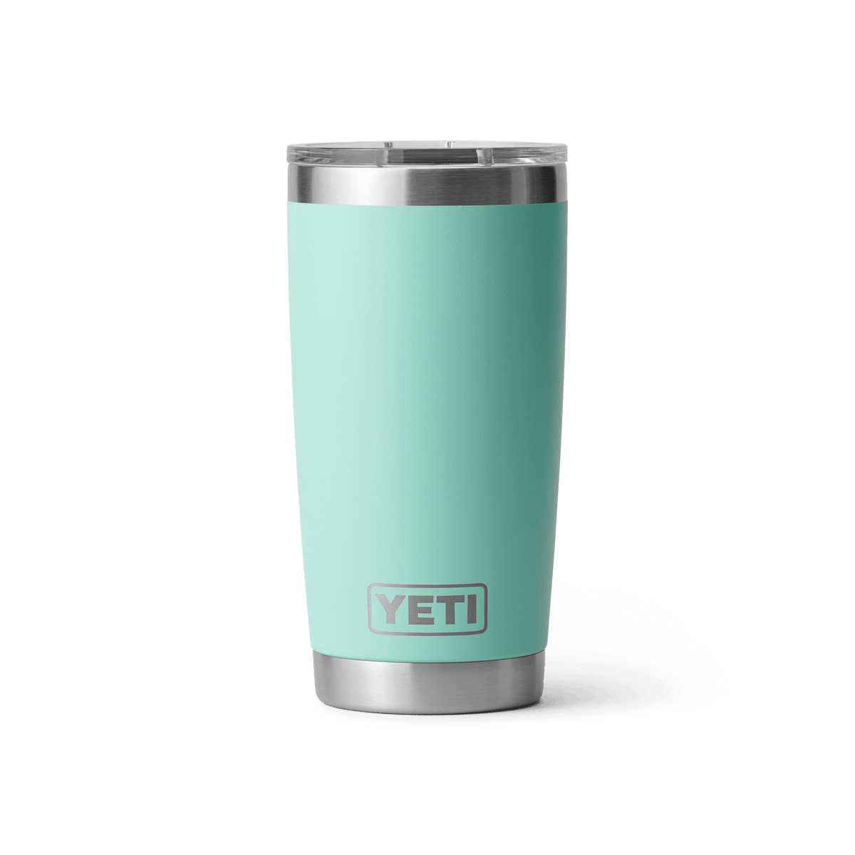 YETI Rambler 20oz Tumbler with MagSlider Lid in Seafoam, front view