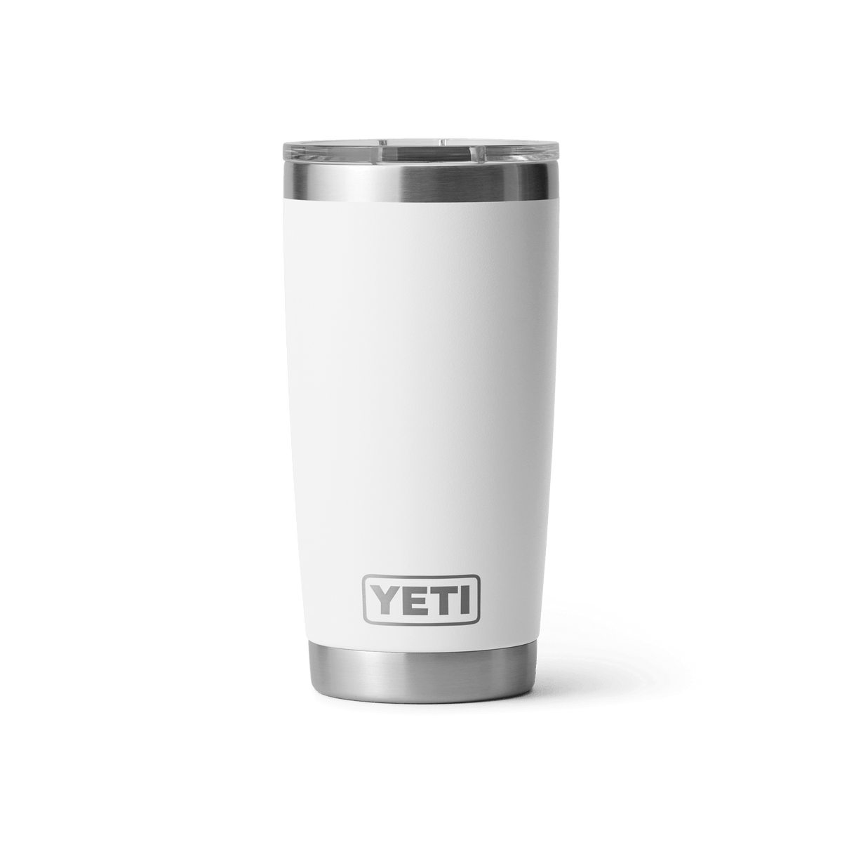 YETI Rambler 20oz Tumbler with MagSlider Lid in White, front view