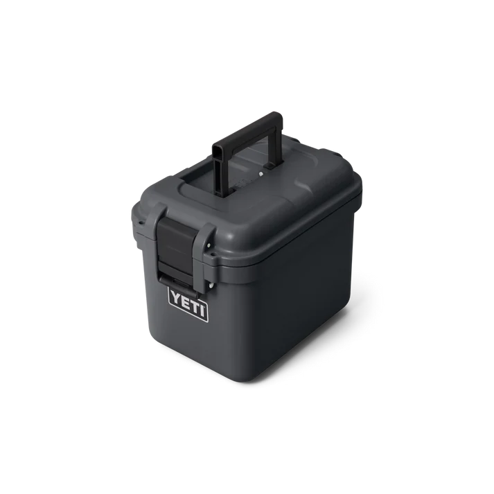 YETI LoadOut GoBox 15 gear case in Charcoal, waterproof hard-sided storage box