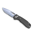 Honey Badger Cross-Bolt Tanto Folder — Serrated, 14C28N, Black G10