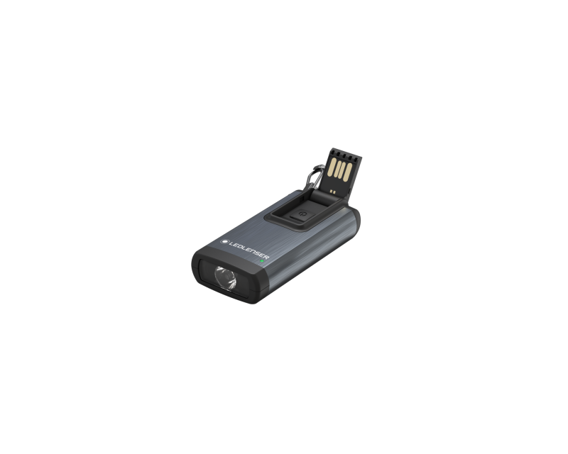 Ledlenser K6R rechargeable keyring torch with fold-out USB connector, view 2