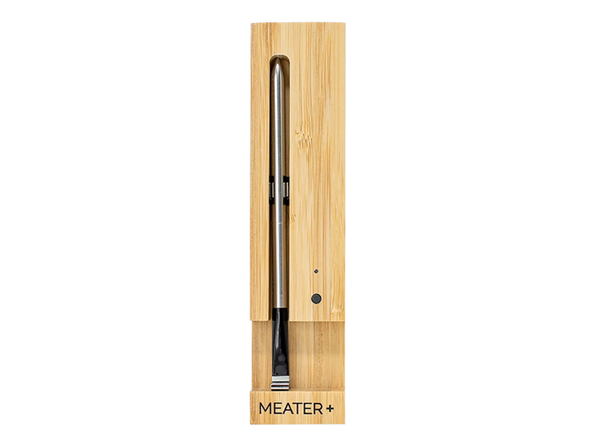 MEATER Plus wireless smart meat thermometer with bamboo charging station
