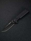 SENCUT Aetheris folding knife with black canvas Micarta handle