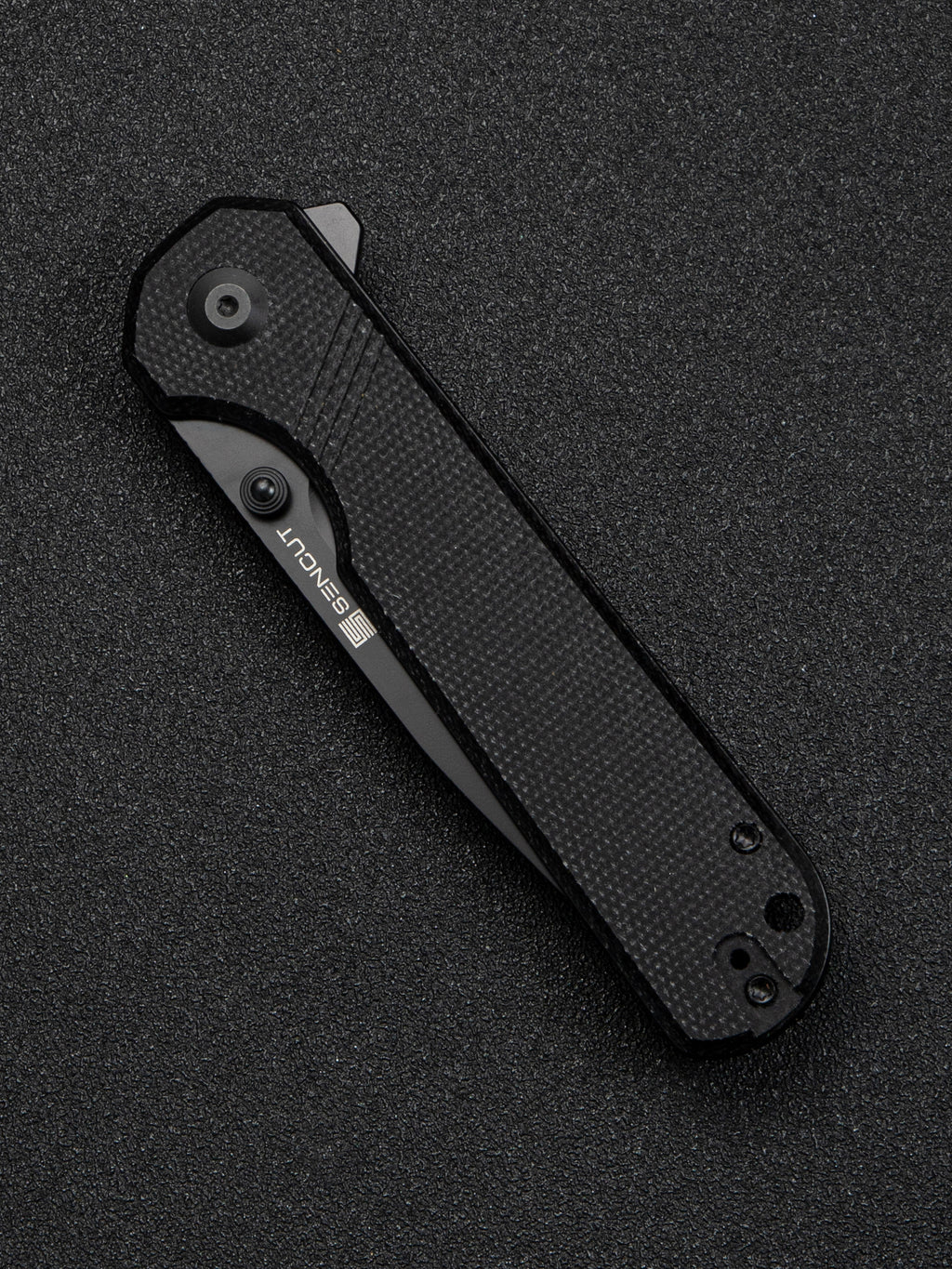 SENCUT Aetheris — Black Canvas Micarta