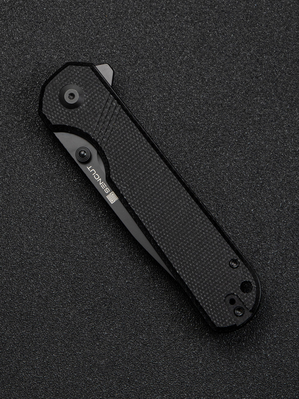 SENCUT Aetheris — Black Canvas Micarta