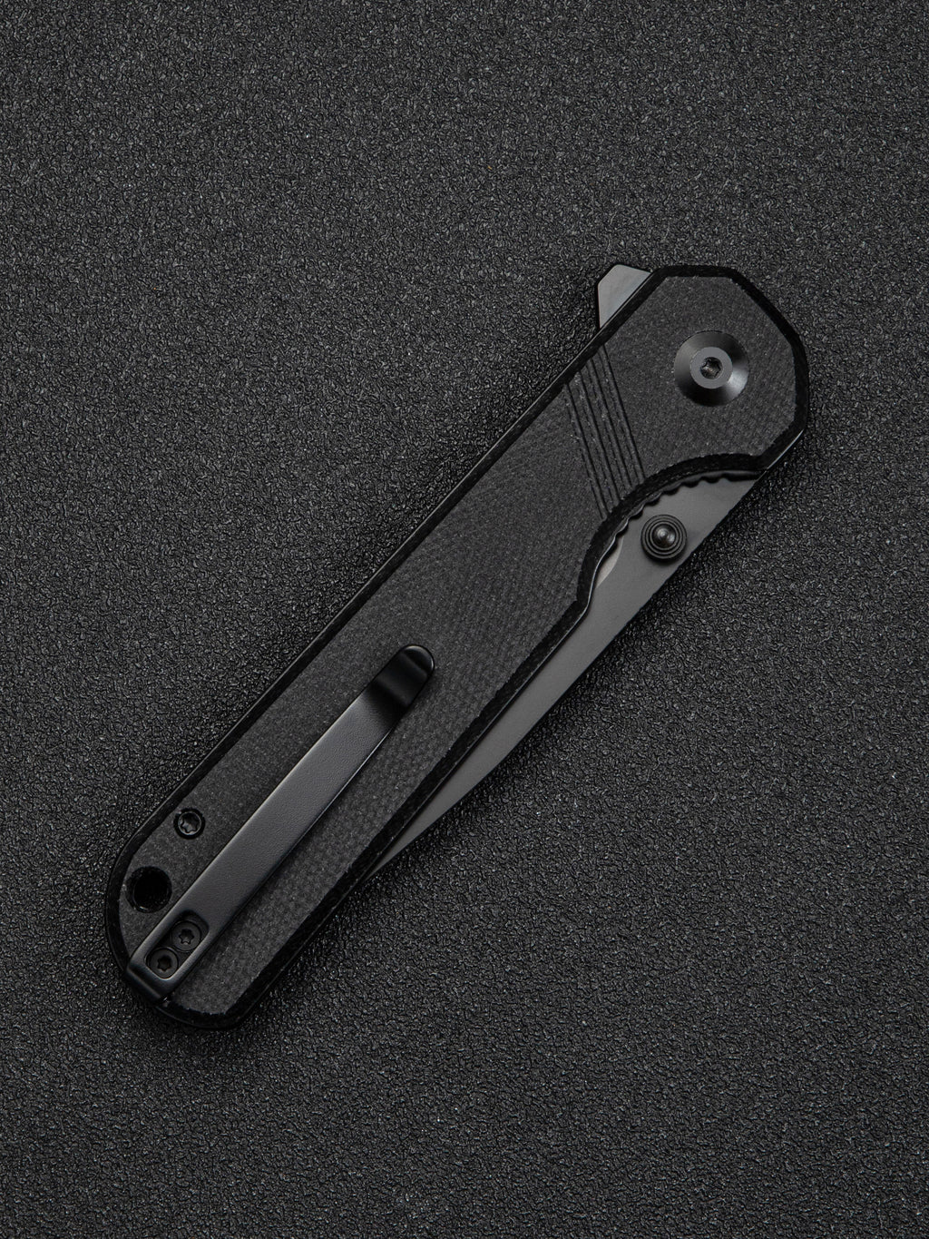 SENCUT Aetheris — Black Canvas Micarta