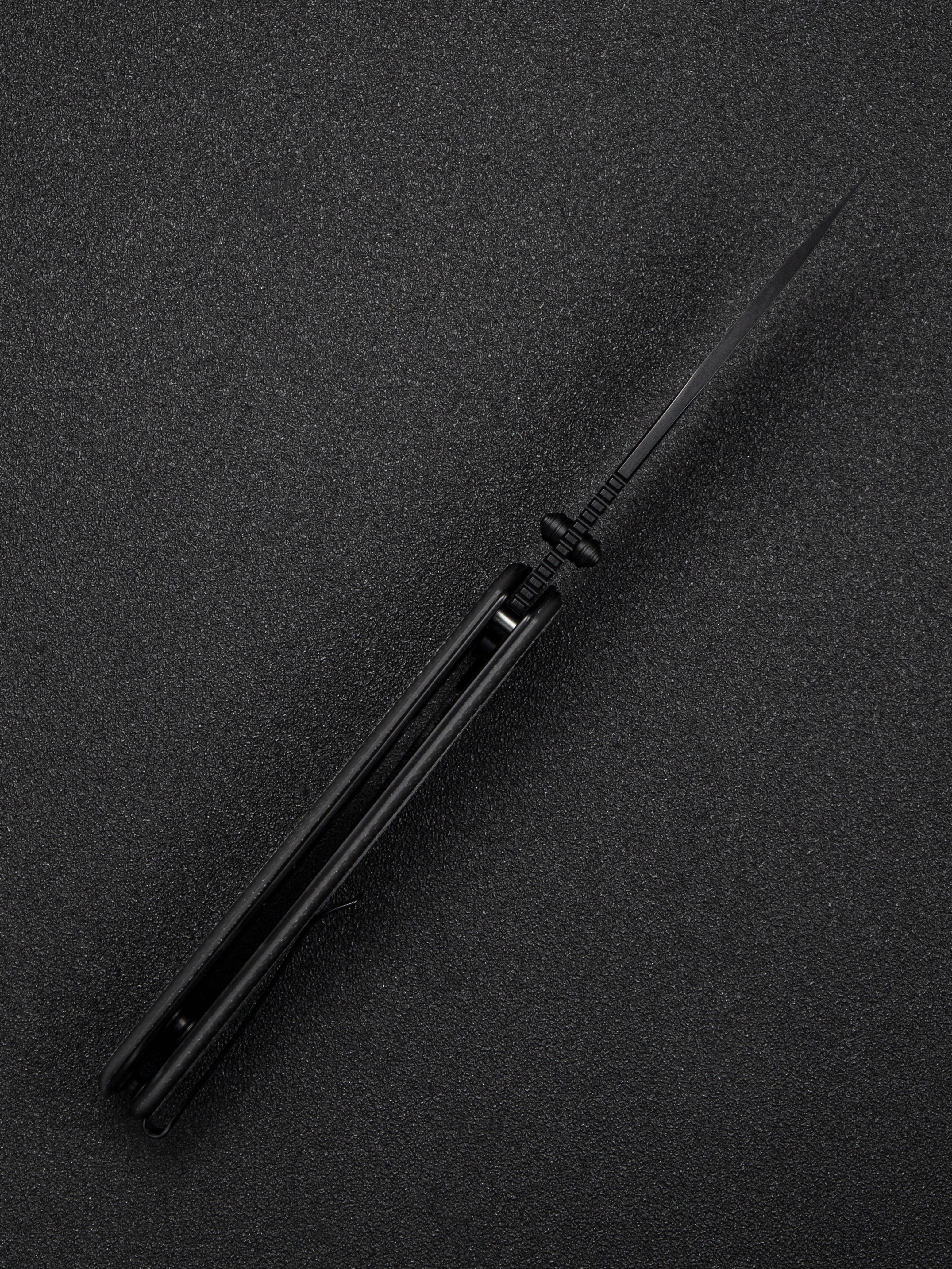 SENCUT Aetheris — Black Canvas Micarta