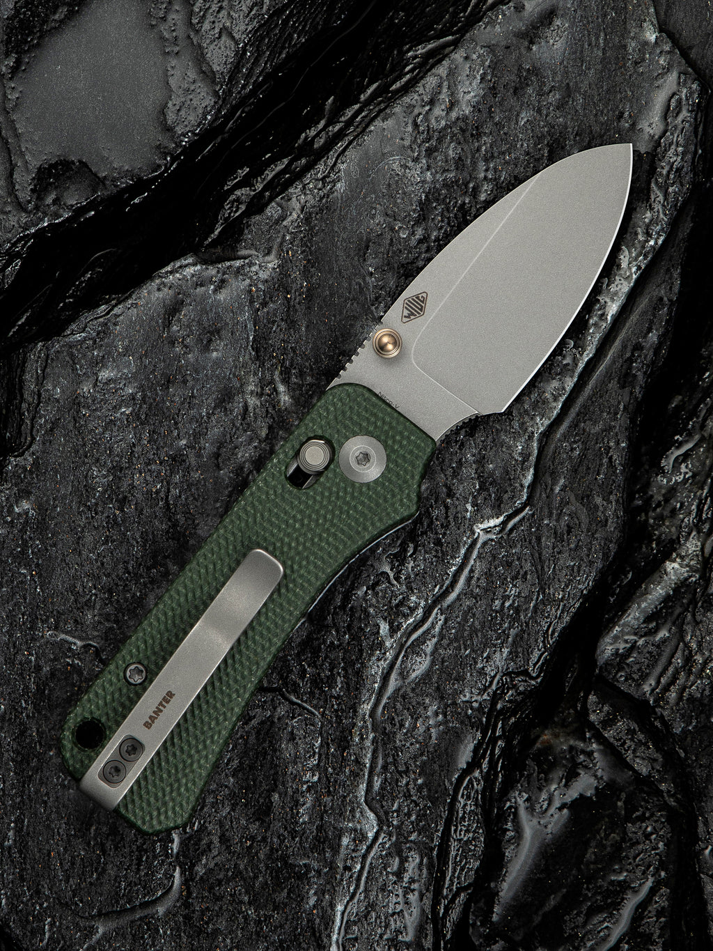 CIVIVI Baby Banter 2 — Green Canvas Micarta