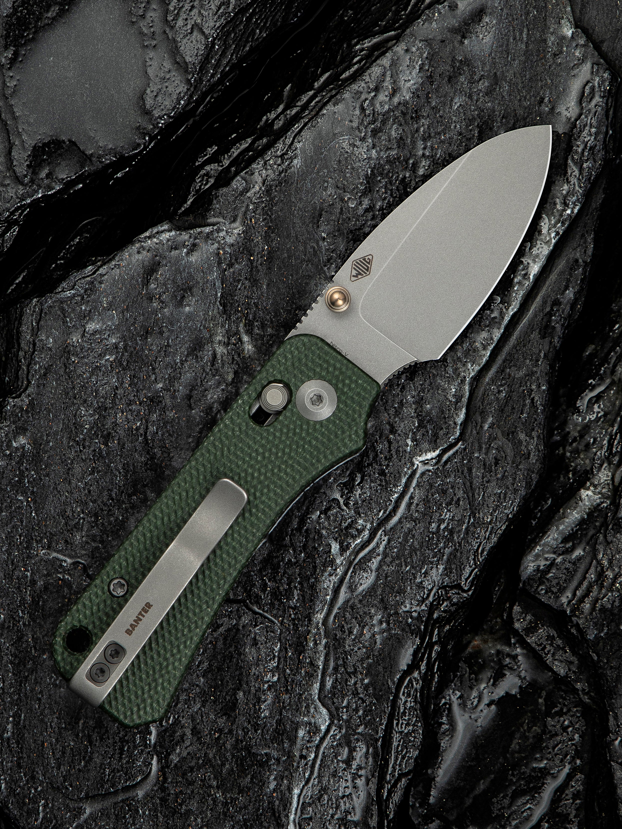 CIVIVI Baby Banter 2 — Green Canvas Micarta