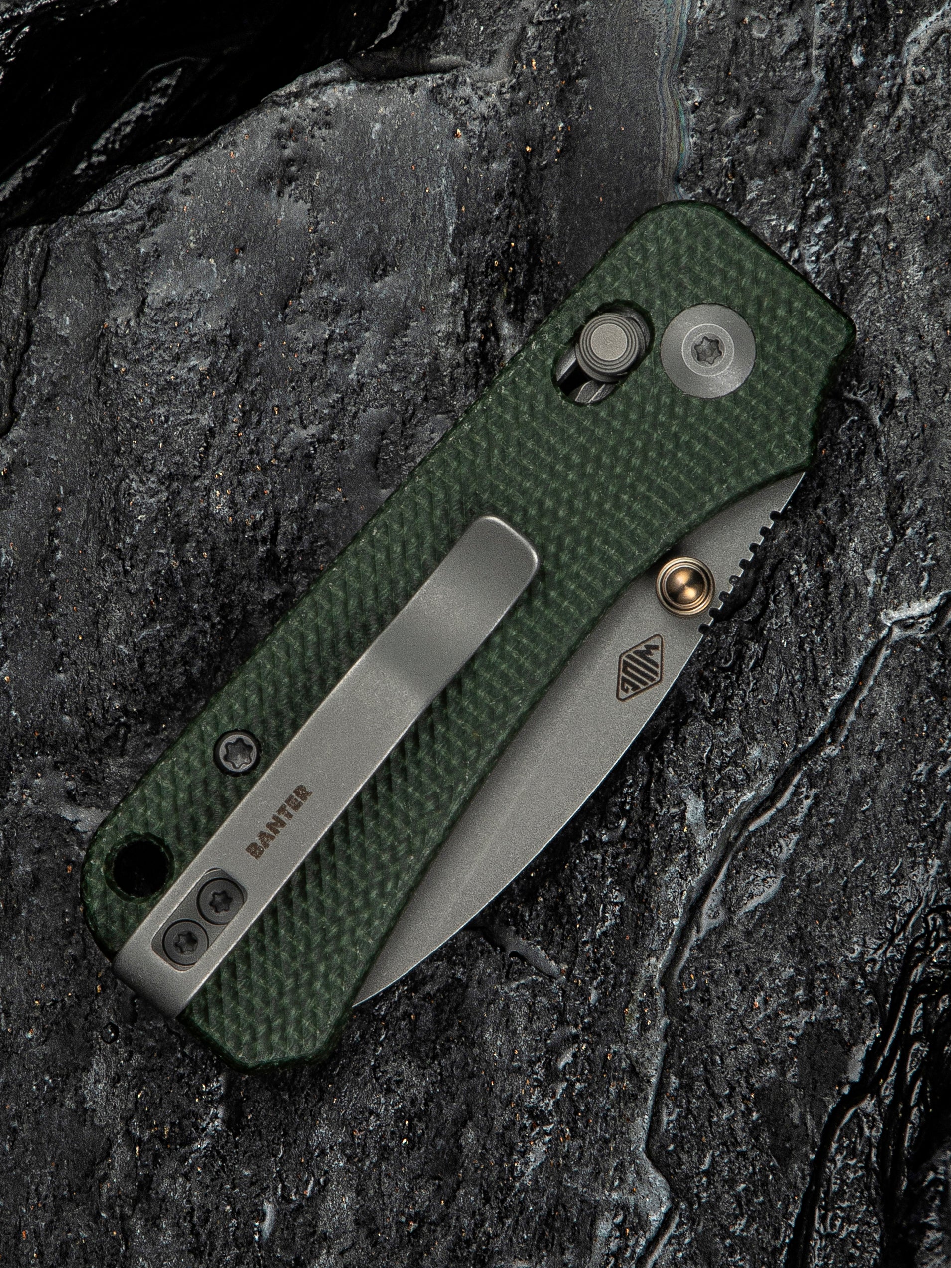 CIVIVI Baby Banter 2 — Green Canvas Micarta