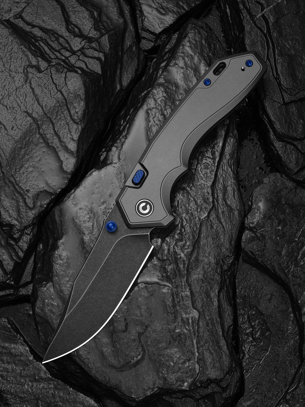 CIVIVI Brova folding knife with gray aluminum handle and CPM S35VN blade