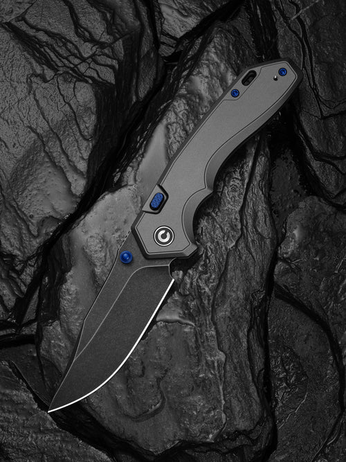 CIVIVI Brova folding knife with gray aluminum handle and CPM S35VN blade