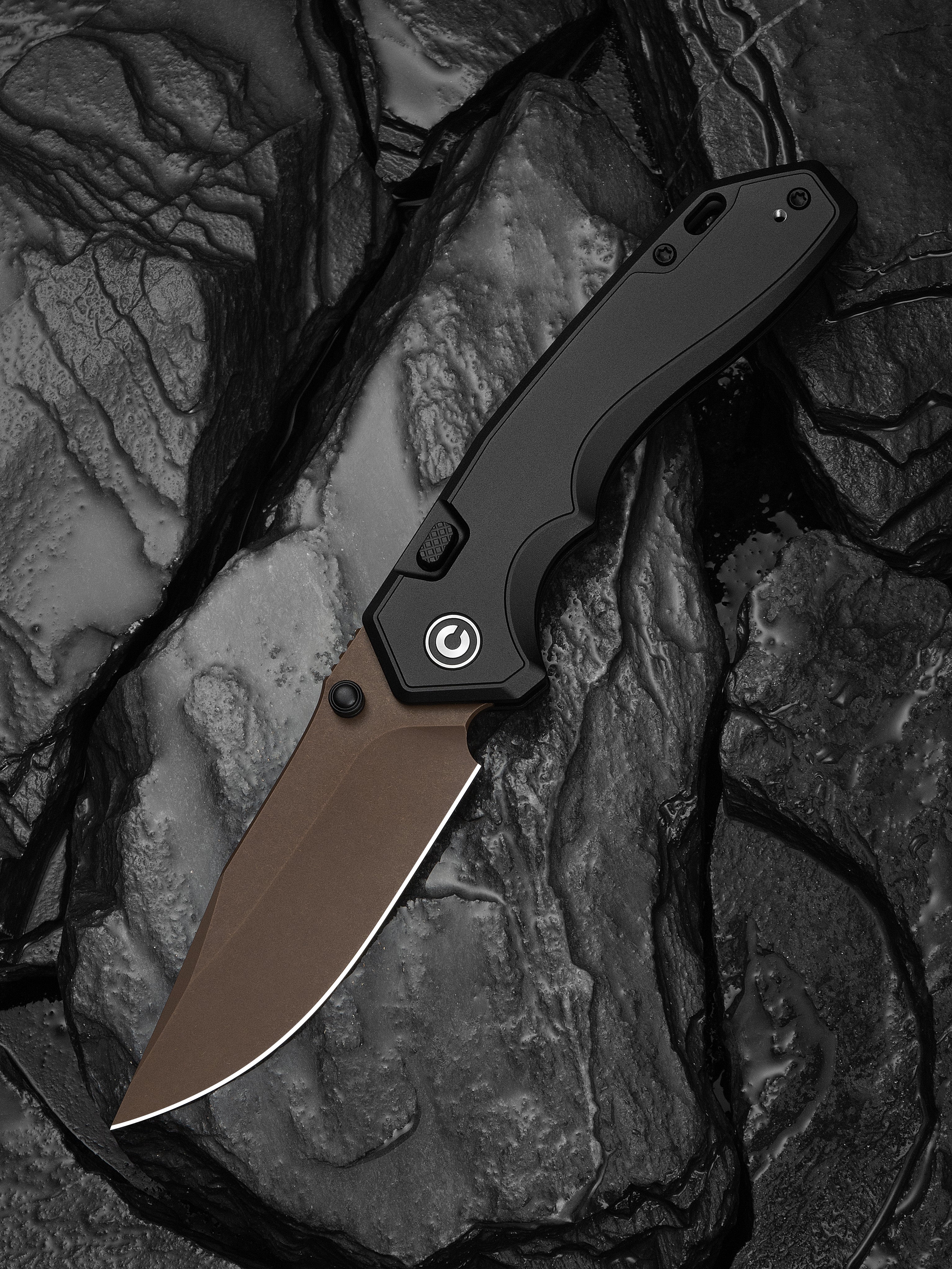 CIVIVI Brova folding knife with black aluminum handle and CPM S35VN blade