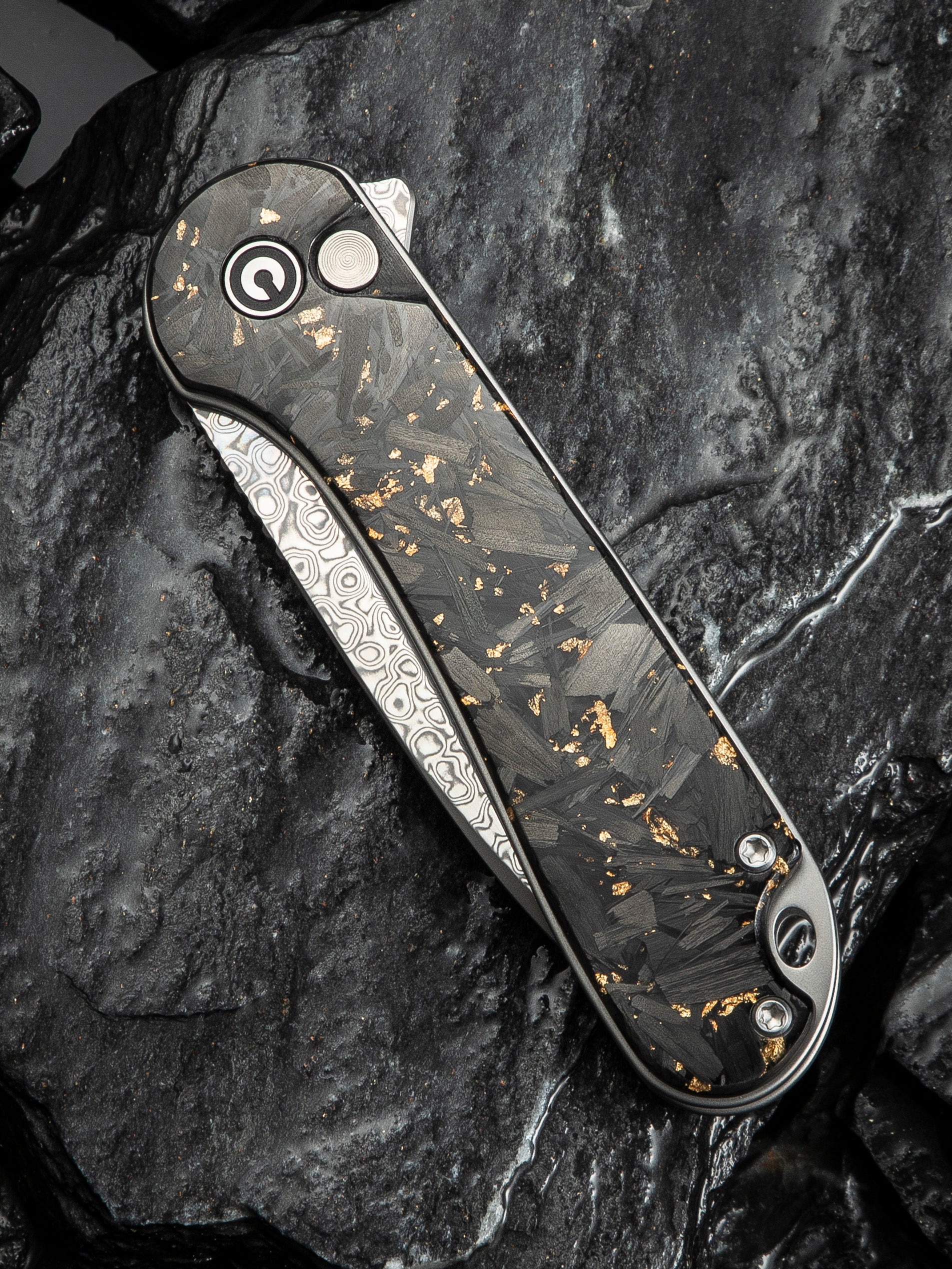 CIVIVI Button Lock Elementum II — Shredded Carbon Fiber & Golden Shred