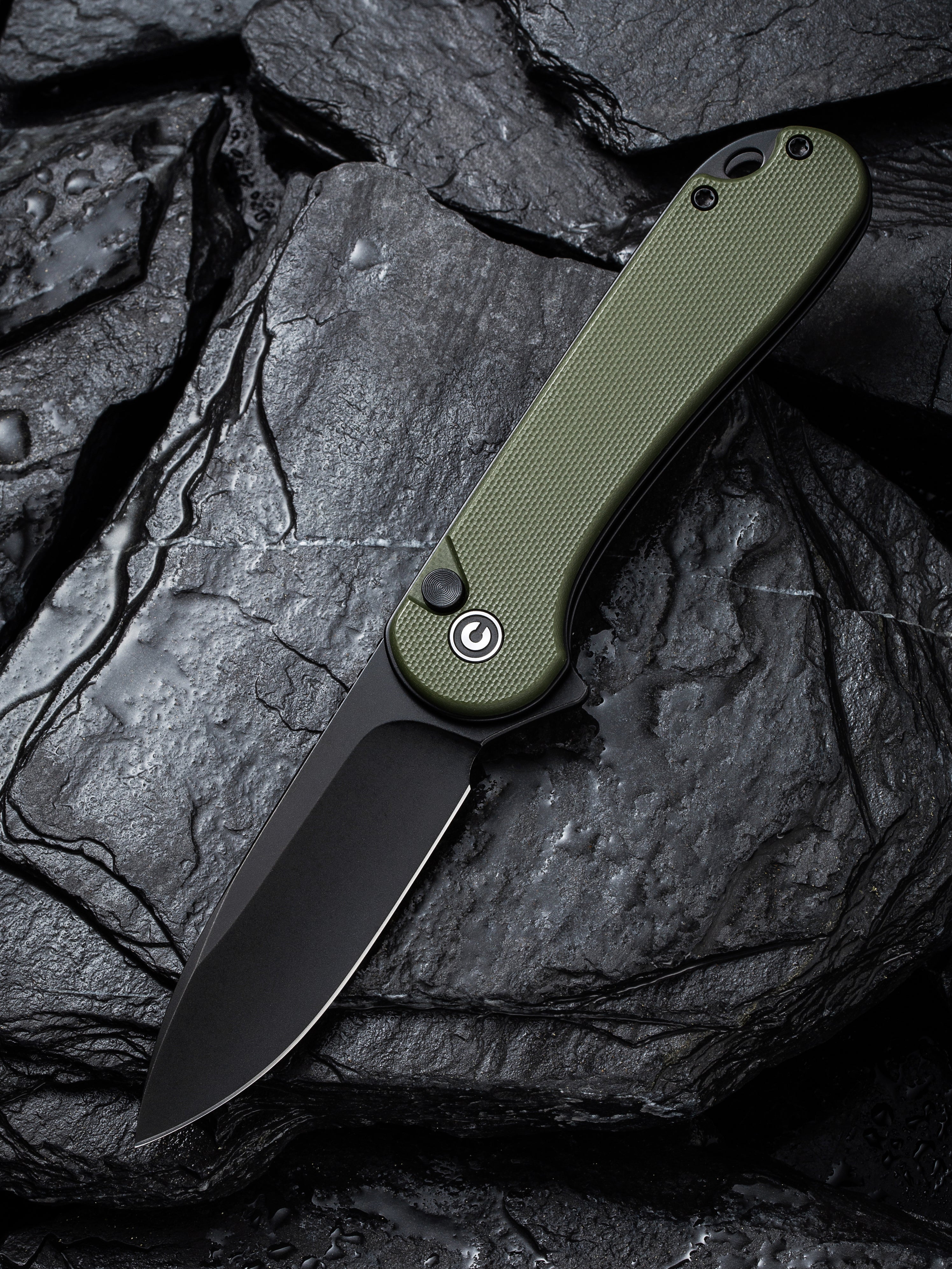 CIVIVI Button Lock Elementum II — OD Green G10