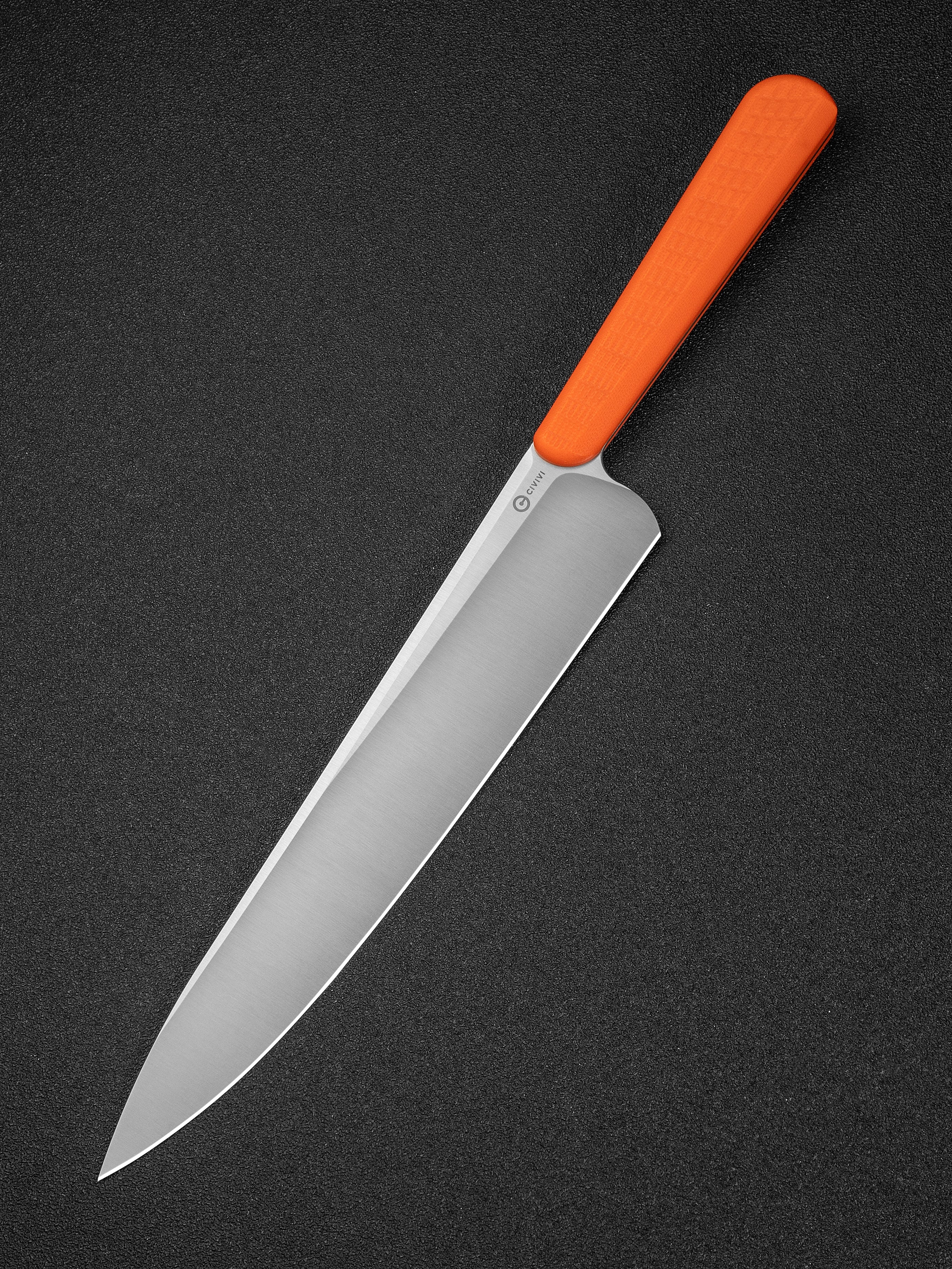 CIVIVI Cibus chef knife with milled orange G10 handle
