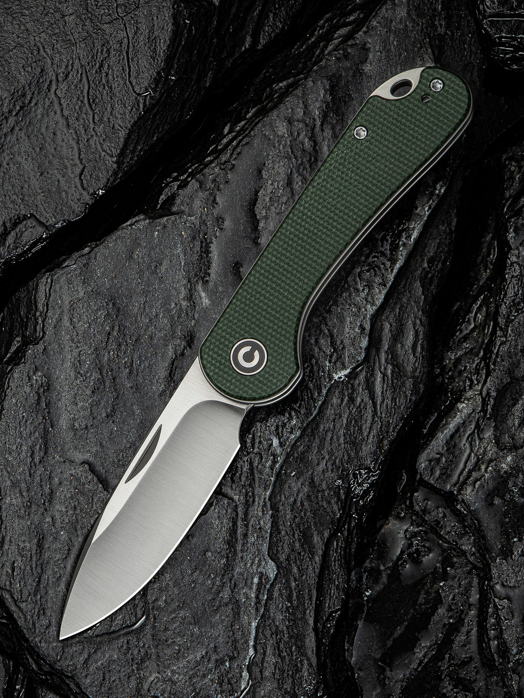 CIVIVI Elementum Slip Joint — Green Canvas Micarta