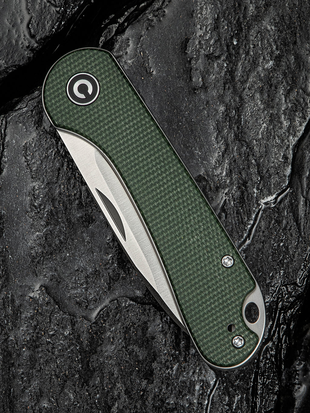CIVIVI Elementum Slip Joint — Green Canvas Micarta