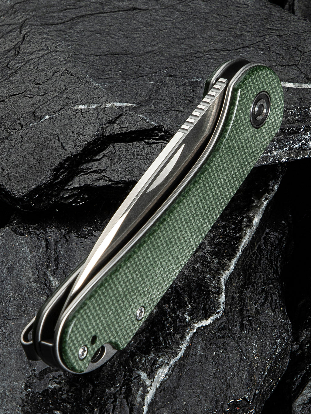 CIVIVI Elementum Slip Joint — Green Canvas Micarta