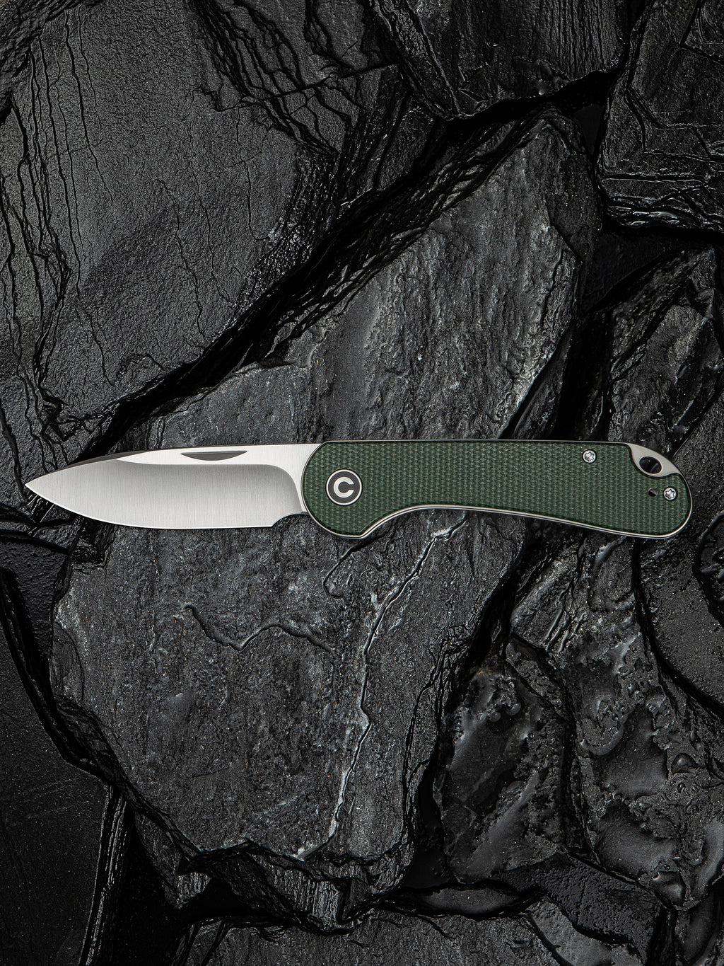 CIVIVI Elementum Slip Joint — Green Canvas Micarta