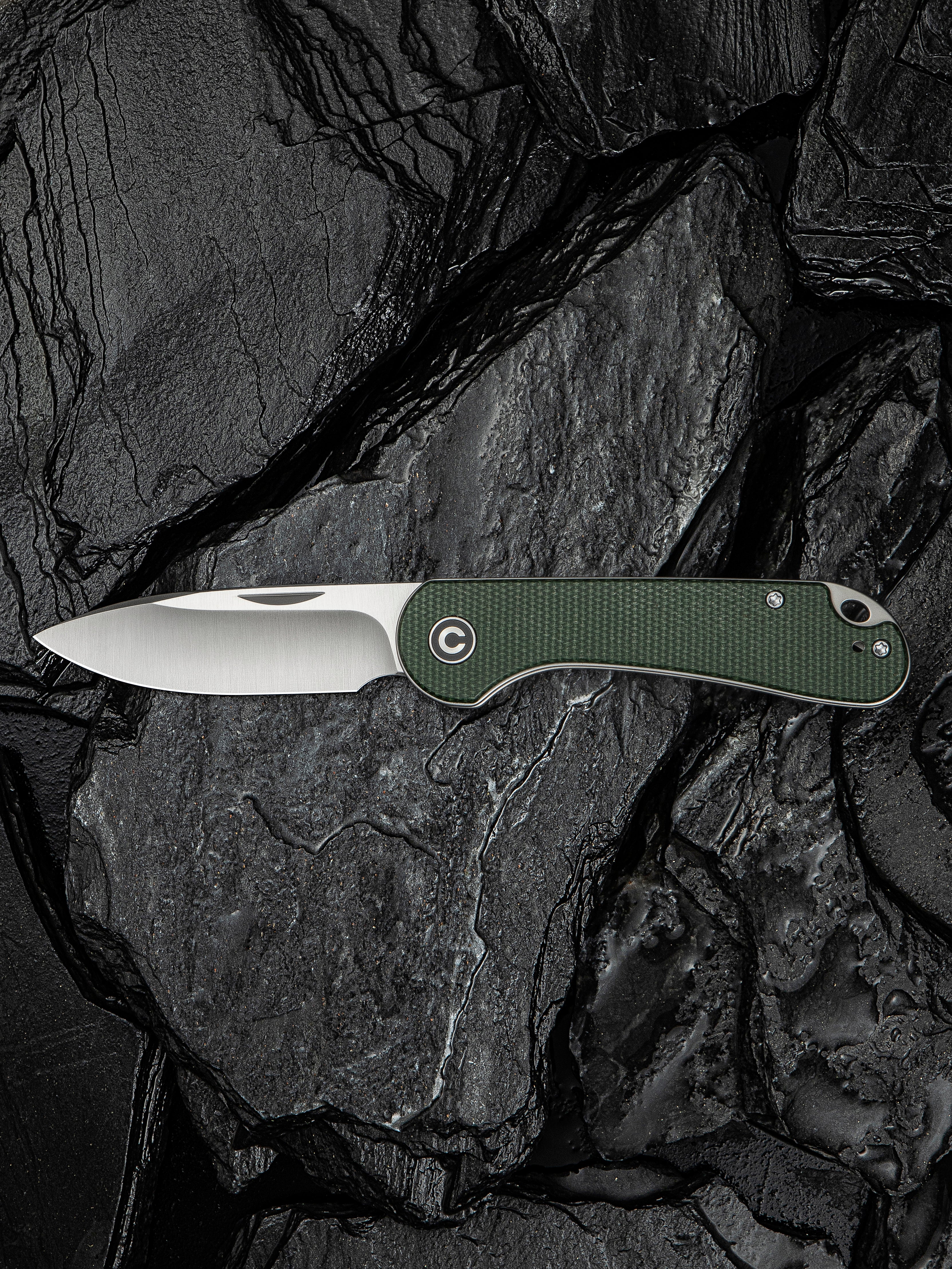 CIVIVI Elementum Slip Joint — Green Canvas Micarta