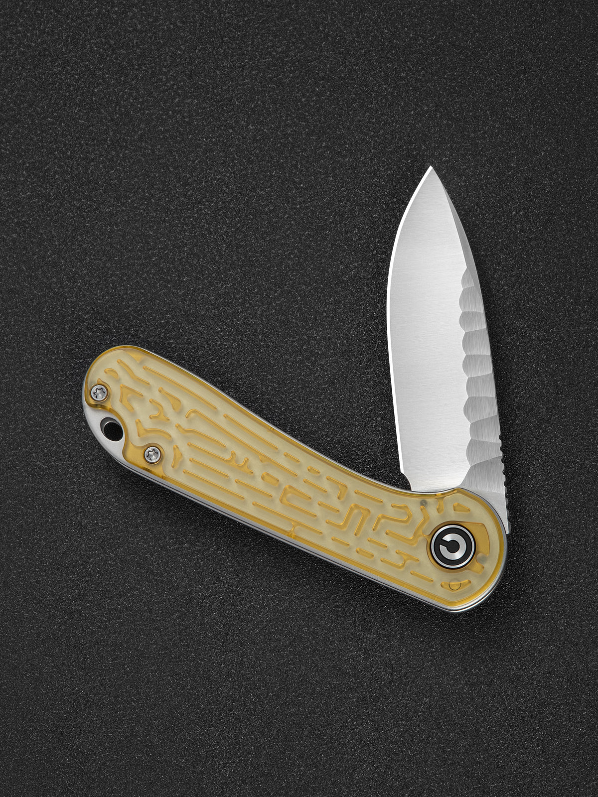 CIVIVI Elementum folding knife with polished yellow Ultem handle, view 3